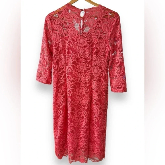 NWT Mama:Lucious Bright‎ Pink Stretch Lace Maternity Formal Dress - Size Medium - Picture 2 of 13